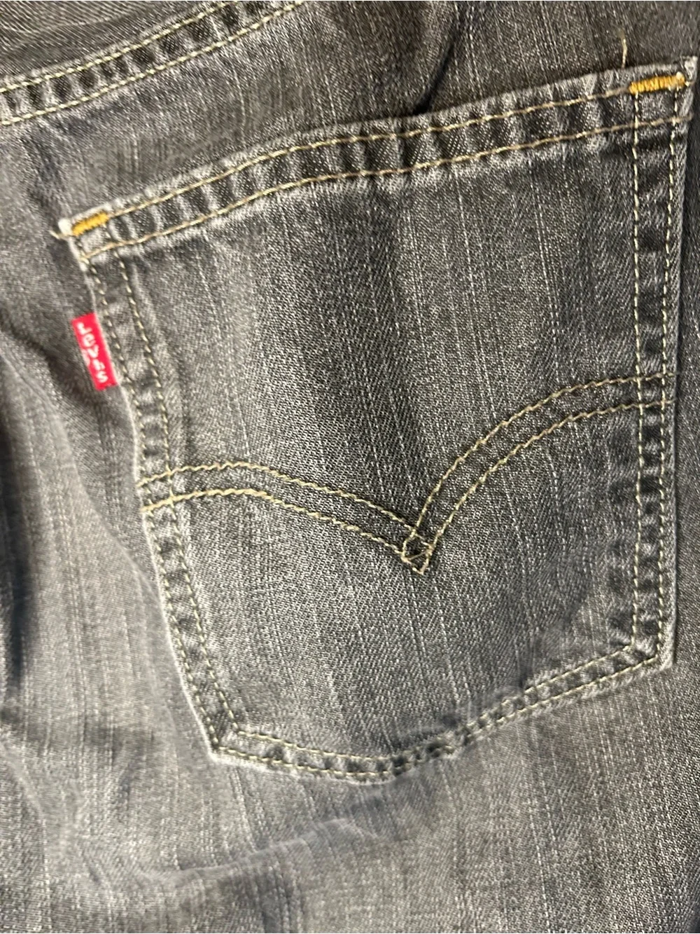 Men's Levi’s 514 Grey Black Washed Straight-Leg Jeans EUC 34 x 34